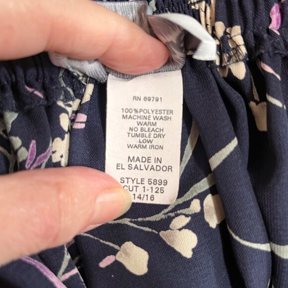 Dress Barn Y2K Floral Maxi Skirt 14/16 Navy Dark Fairy Cottage Office‎ Career - Picture 4 of 8